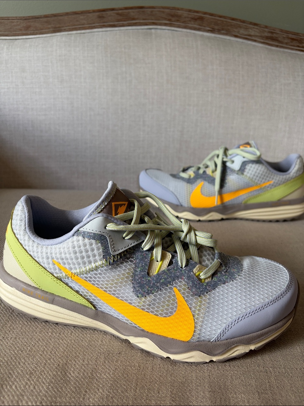 Nike Size 10 Juniper Trail Running Shoes Ghost Limelight Orange CW3809-002